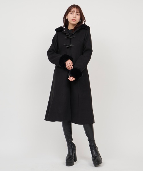 セール】ファー付ロングダッフルコート（ダッフルコート）｜ROYAL