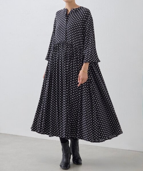 セール】ドットギャザーワンピース（ワンピース）｜BEARDSLEY