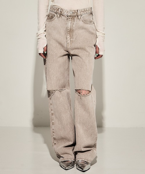 セール】【CLANE/クラネ】SLASH CUT DENIM PANTS/スラッシュカット