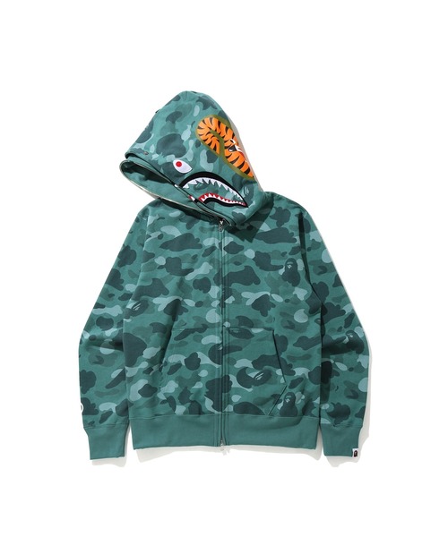 COLOR CAMO SHARK WIDE FIT FULL ZIP DOUBLE HOODIE M（パーカー）｜A