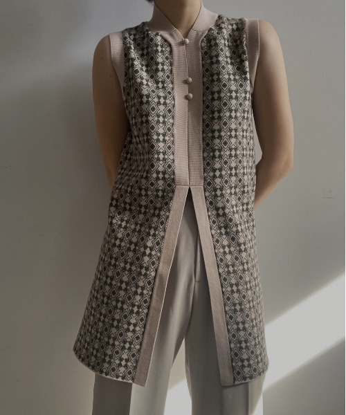 Ameri（アメリ）の「MEDI JACQUARD LONG KNIT TOP（ニット/セーター