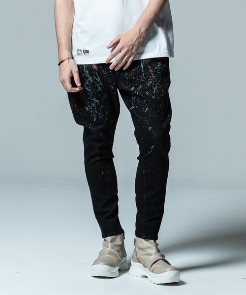 glamb（グラム）の「Clash Paint Poly Pants / クラッシュペイント