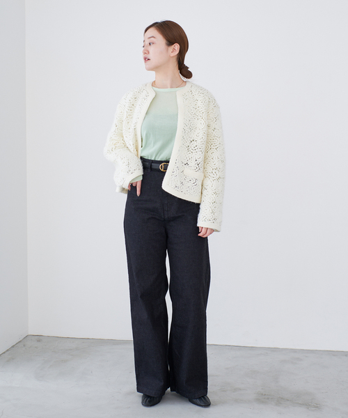 IENA（イエナ）の「エンブロイダリーレースジャケット（ノーカラー