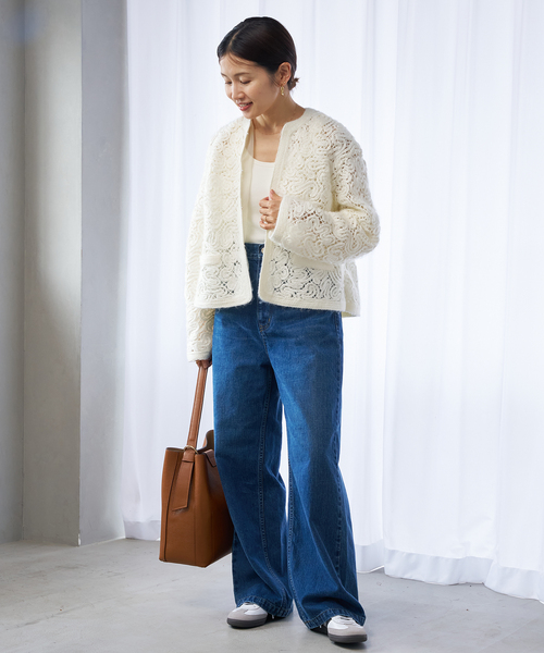 IENA（イエナ）の「エンブロイダリーレースジャケット（ノーカラー