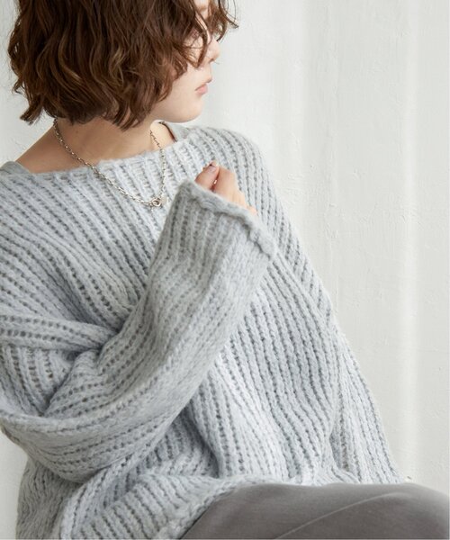 notch.（ノッチ）の「ボートネック裾クルンプルオーバー（ニット