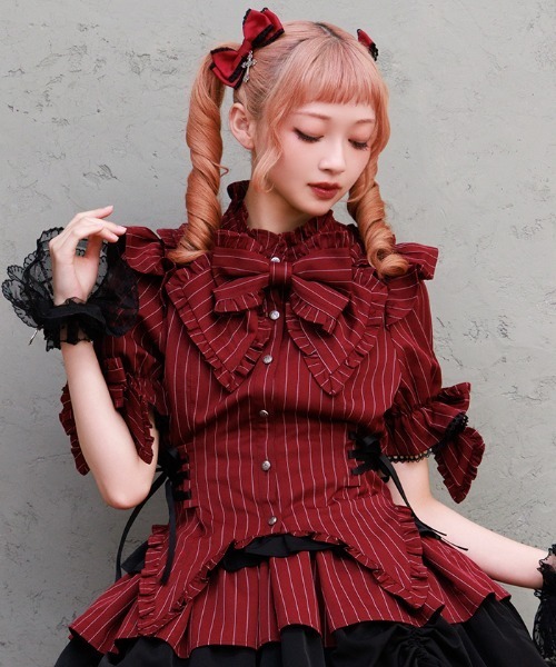 Chalmiere（シャルミエール）の「ストライプリボンブラウス（シャツ