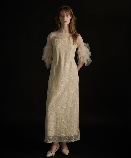 Pearl motif embroidery dress（ドレス）｜LE'RURE（リルアー）の