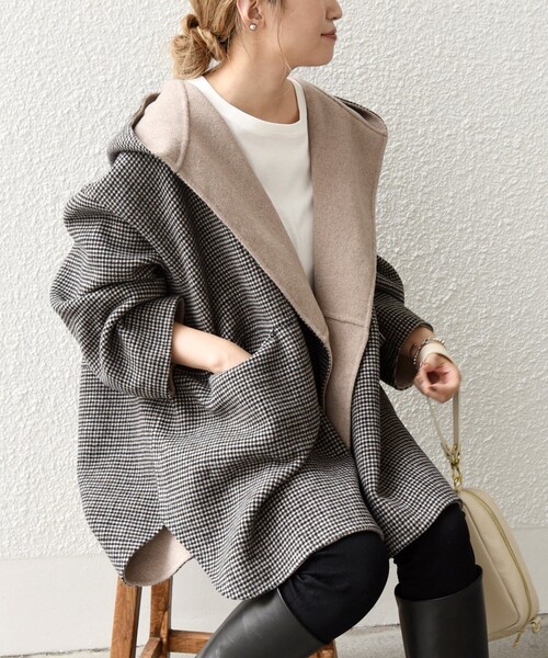 WEB限定】SHIPS any: リバー フーデット ミディ コート2（その他