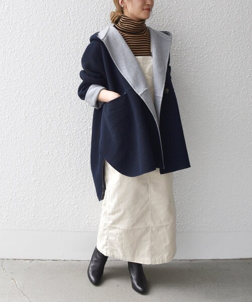 WEB限定】SHIPS any: リバー フーデット ミディ コート2（その他