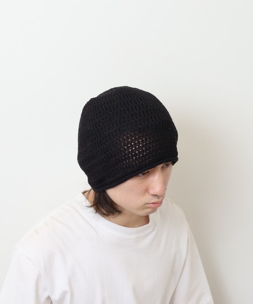 セール】メッシュ編み ドライタッチニット帽（ニットキャップ/ビーニー