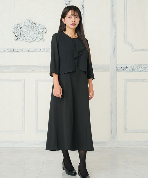 ブラックフォーマルワンピース【M/L/LL/3L/4L】（ワンピース）｜Diable