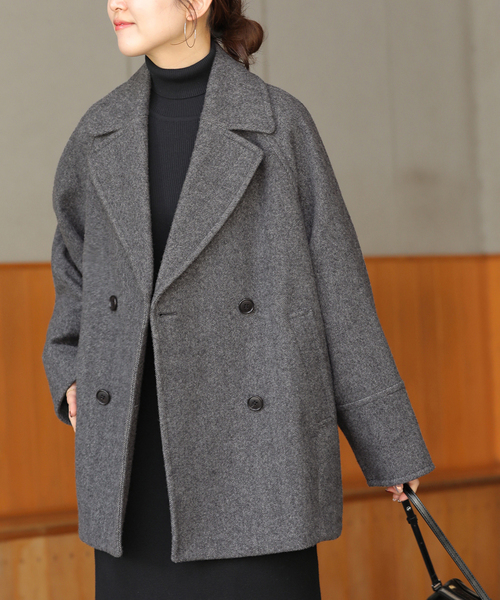 セール】《追加》尾州ウールスーパー100モッサPコート（ピーコート