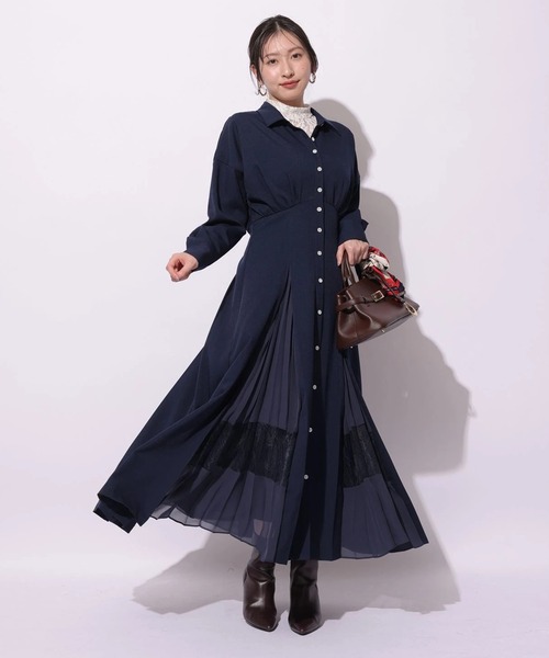 レースプリーツマチシャツワンピース（ワンピース）｜Mystrada（マイ