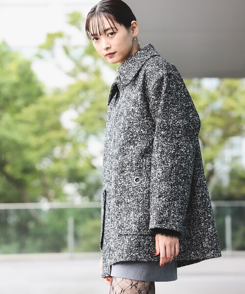 Ray BEAMS（レイビームス）の「ツイード ジップ ハーフコート（その他