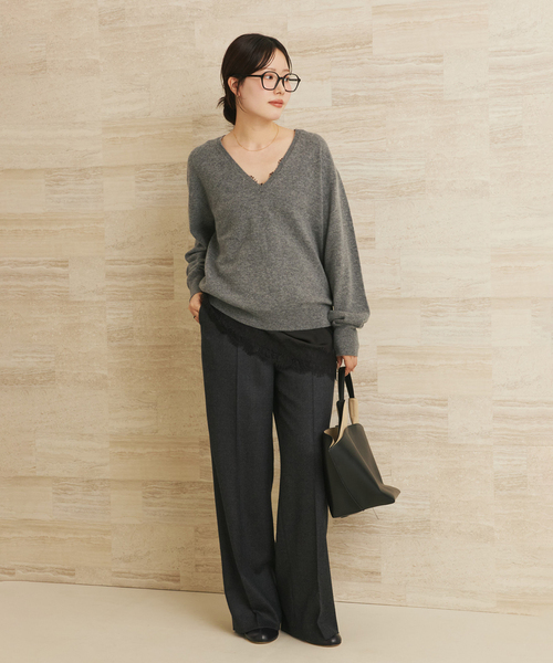 セール】W/CAS Vネックプルオーバー（ニット/セーター）｜Plage