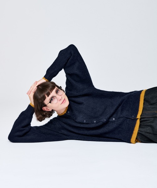 WETTEMPT（ウィテンプト）の「CREW NECK BRUSHED LAYERED CARDIGAN