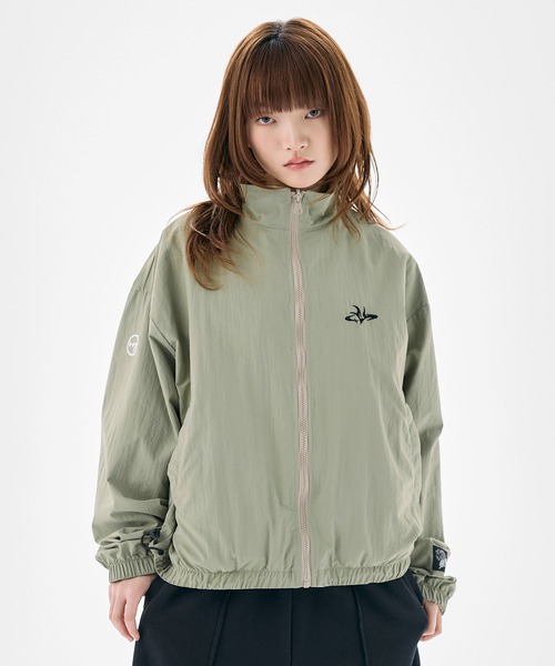 セール】ナイロン フリース リバーシブルドローコードスタンドネック