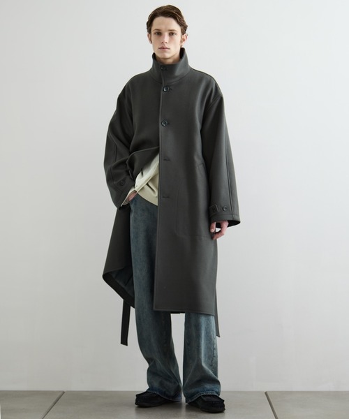 Super140s マルチウェイ メルトンオーバーサイズスタンドコート