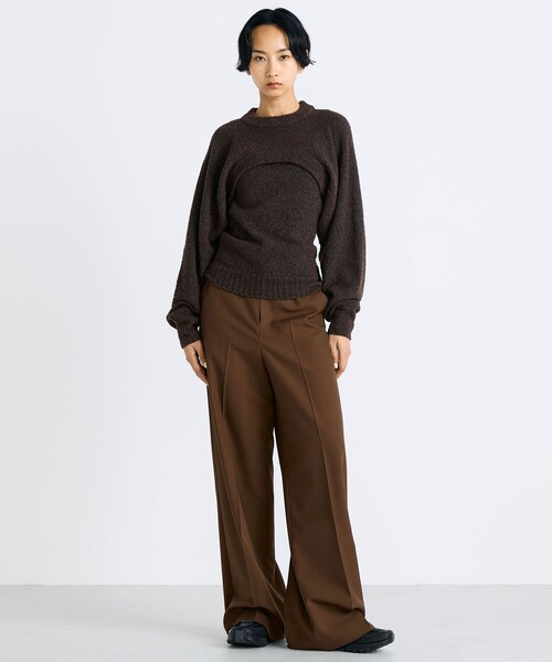 セール】ウールブークレー クロップドニット（ニット/セーター