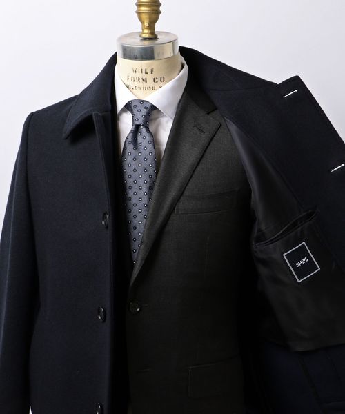 SHIPS（シップス）の「SD: ウール カーコート(ネイビー)（ステンカラー