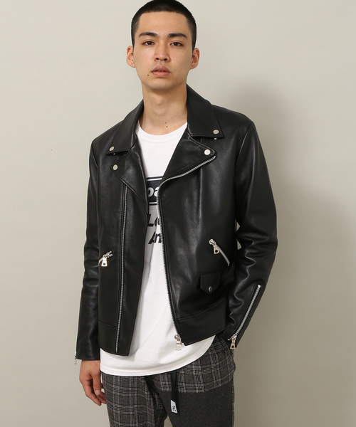 セール】ダブルレザーライダース（ライダースジャケット）｜ADAM ET