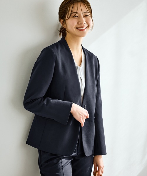 360°ウルトラストレッチ ノーカラージャケット/UVカット・花粉ガード