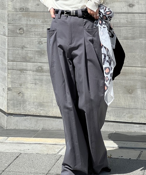 2タック サイドポケット ワイドパンツ je-101 chw22s072