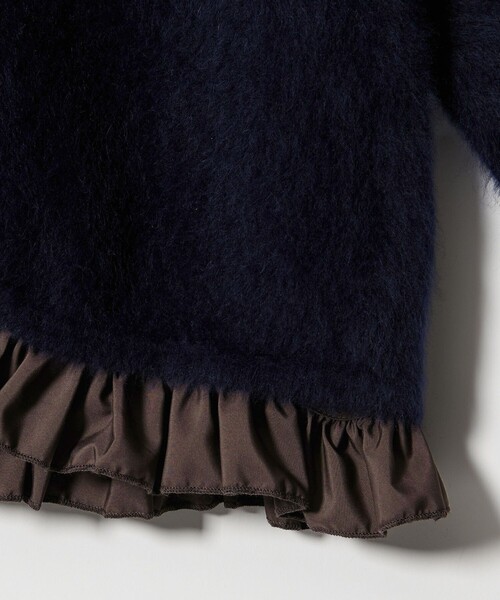 セール】フォックスカシミヤ フリルコンビ カーディガン（カーディガン