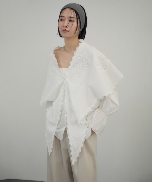 クロスレースケープブラウス / マルチWAY（シャツ/ブラウス）｜SALON