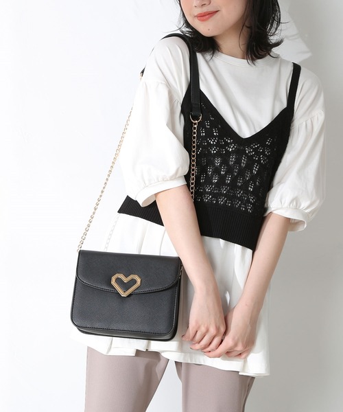 Honeys（ハニーズ）の「ハートモチーフショルダー（ショルダーバッグ