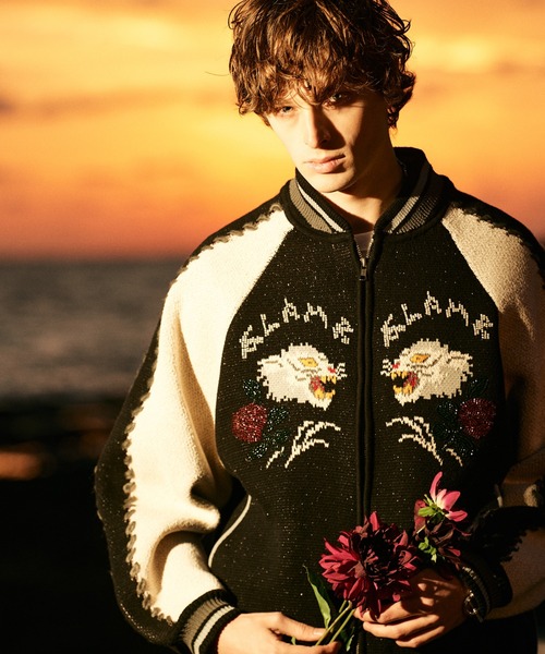 White Tiger Knit Ska Jumper / ホワイトタイガーニットスカジャンパー