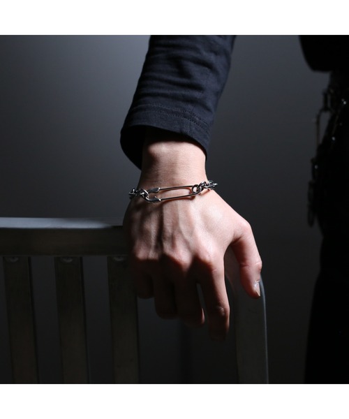 安全ピン ダイヤモンド チェーン ブレスレット L メンズ レディース