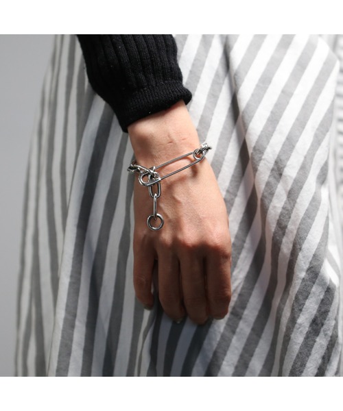 安全ピン ダイヤモンド チェーン ブレスレット L メンズ レディース