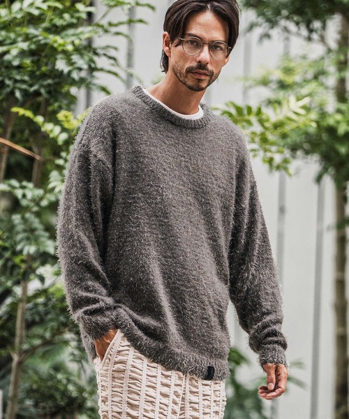mn3152-Minimal Shaggy Knit Pullover シャギーニット（ニット