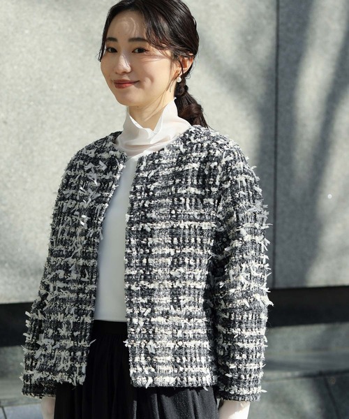 LUリボンツイードジャケット（その他アウター）｜Gready Brilliant