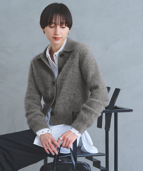 フォックスカシミヤ ニットポロ カーディガン（カーディガン/ボレロ