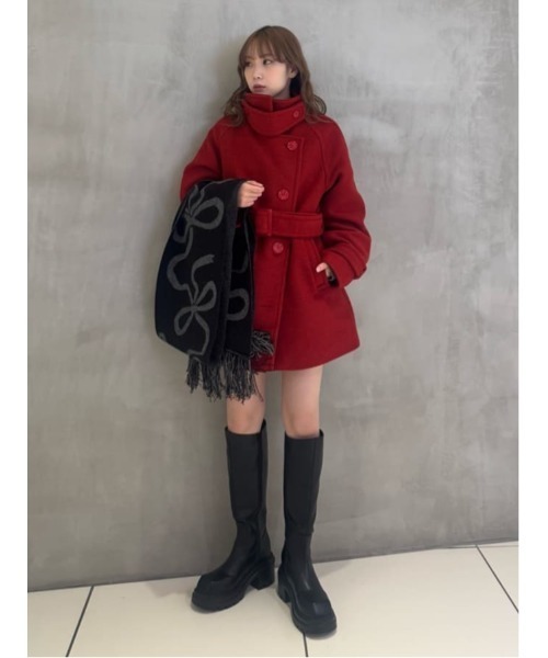 セール】STAND NECK MIDI COAT スタンドネック ミディコート 秋服 冬服