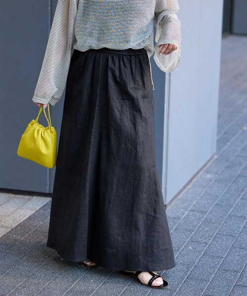 手洗い可 / フレンチリネンギャザースカート（スカート）｜B.C STOCK