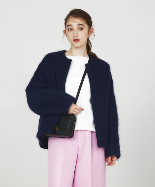 Rouge vif（ルージュヴィフ）の「シャギーショートコート（ノーカラー