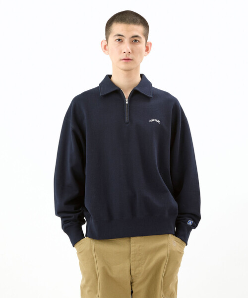 ORCIVAL | コットン裏毛 ハーフジッププルオーバー MEN