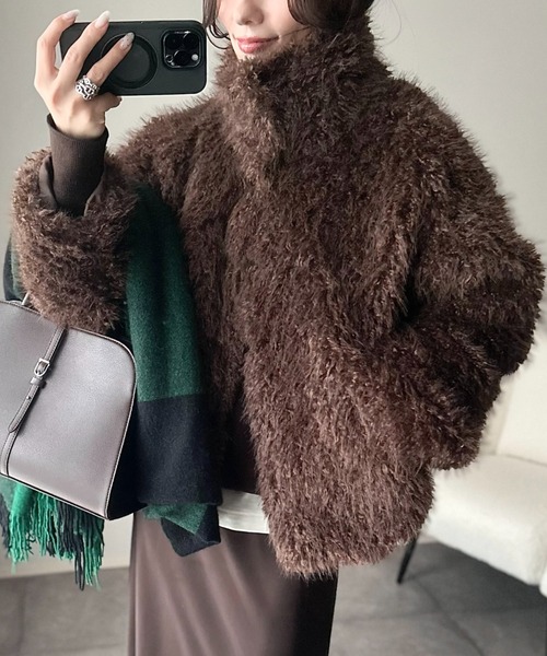 シャギーファーフェイクファーブルゾン（ブルゾン）｜ANGIE（アンジー