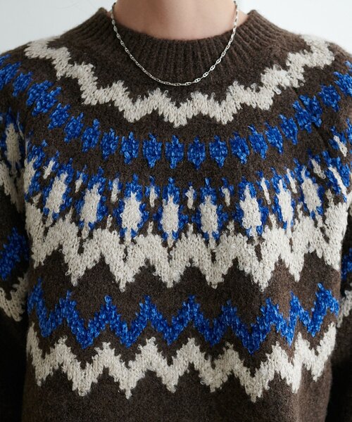 セール】【ユニセックス】求心柄オーバーニット（ニット/セーター