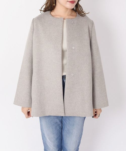 SHIPS（シップス）の「ノーカラーショートコート◇（その他アウター