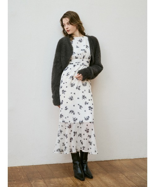 フェザーペプラムニットカーディガンセット（ニット/セーター）｜EIMY