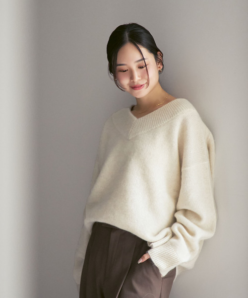 Noble（ノーブル）の「《追加》YAKワイドVネックニット（ニット