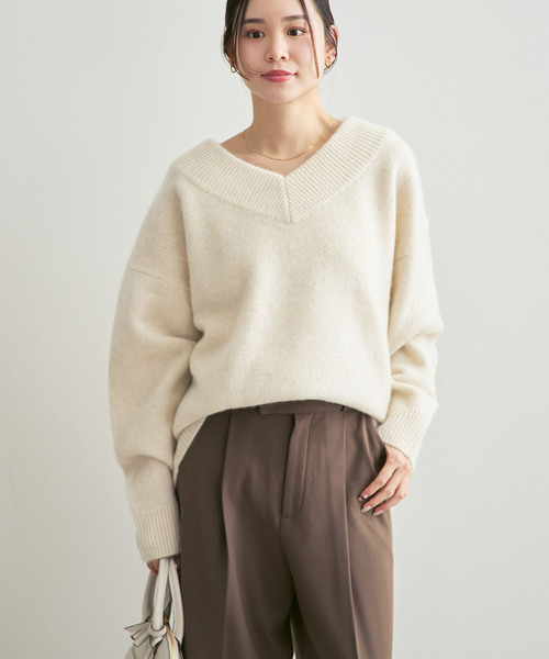 Noble（ノーブル）の「《追加》YAKワイドVネックニット（ニット