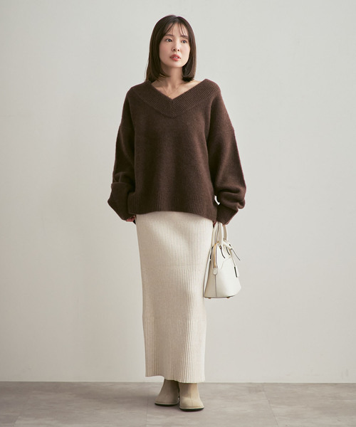 Noble（ノーブル）の「《追加》YAKワイドVネックニット（ニット