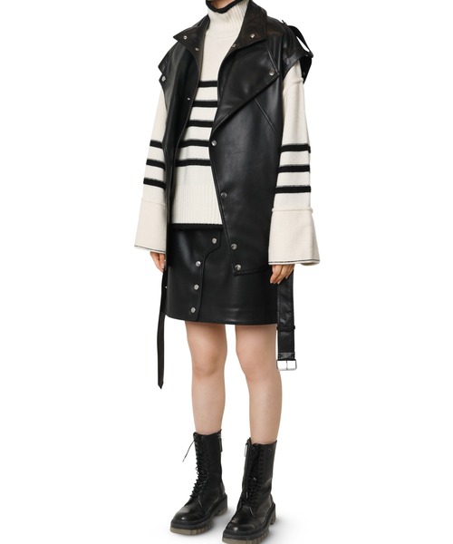 LE CIEL BLEU（ルシェルブルー）の「フェイクレザーバイカージャケット