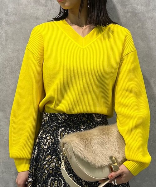 セール】リンクスリブ Vネックプルオーバー（ニット/セーター