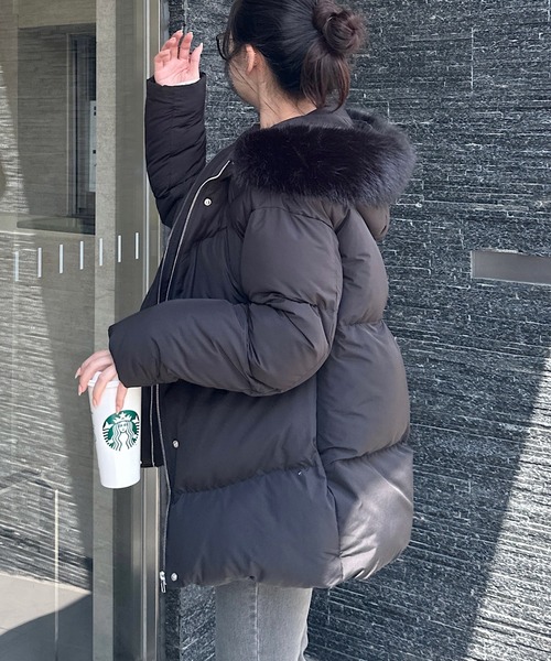 セール】【ZOZO限定】フードファーパフィージャケット（ダウン
